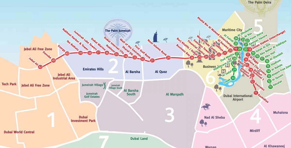 mapa ng Dubai kapitbahayan