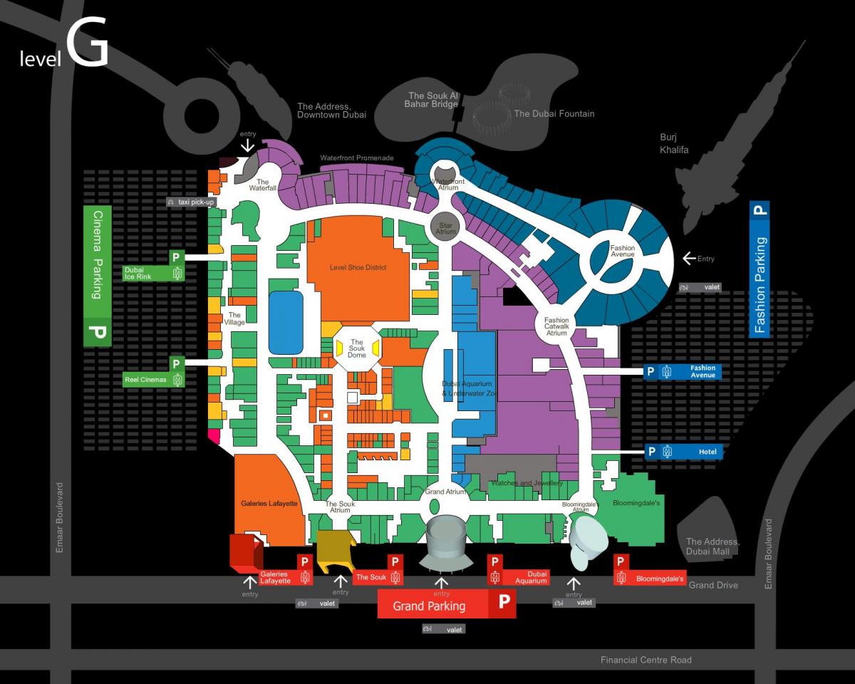 mapa ng Dubai mall