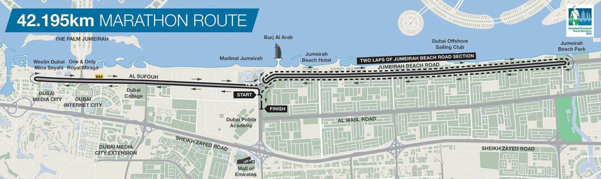 mapa ng Dubai marathon