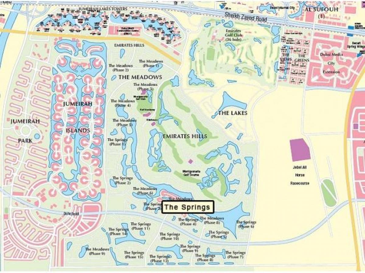 mapa ng Dubai meadows