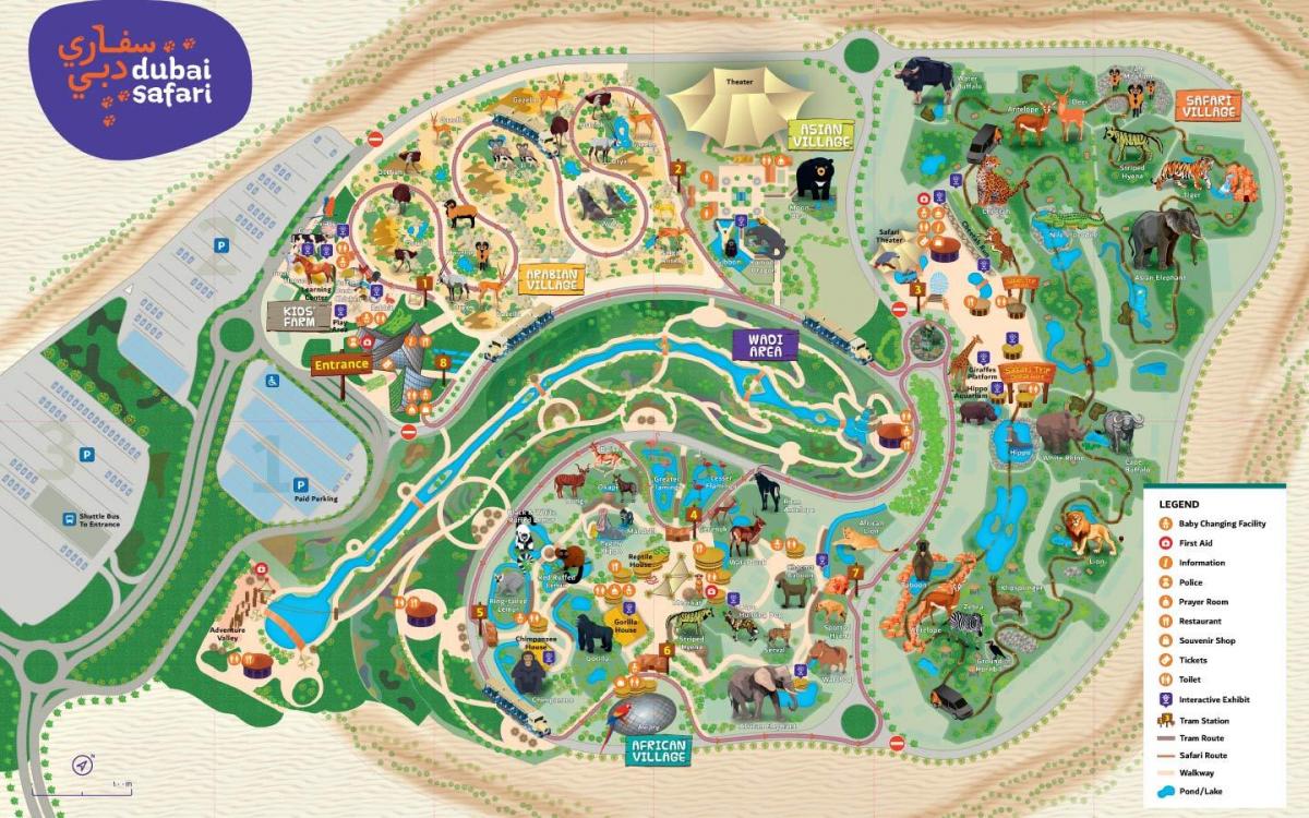 mapa ng Dubai zoo