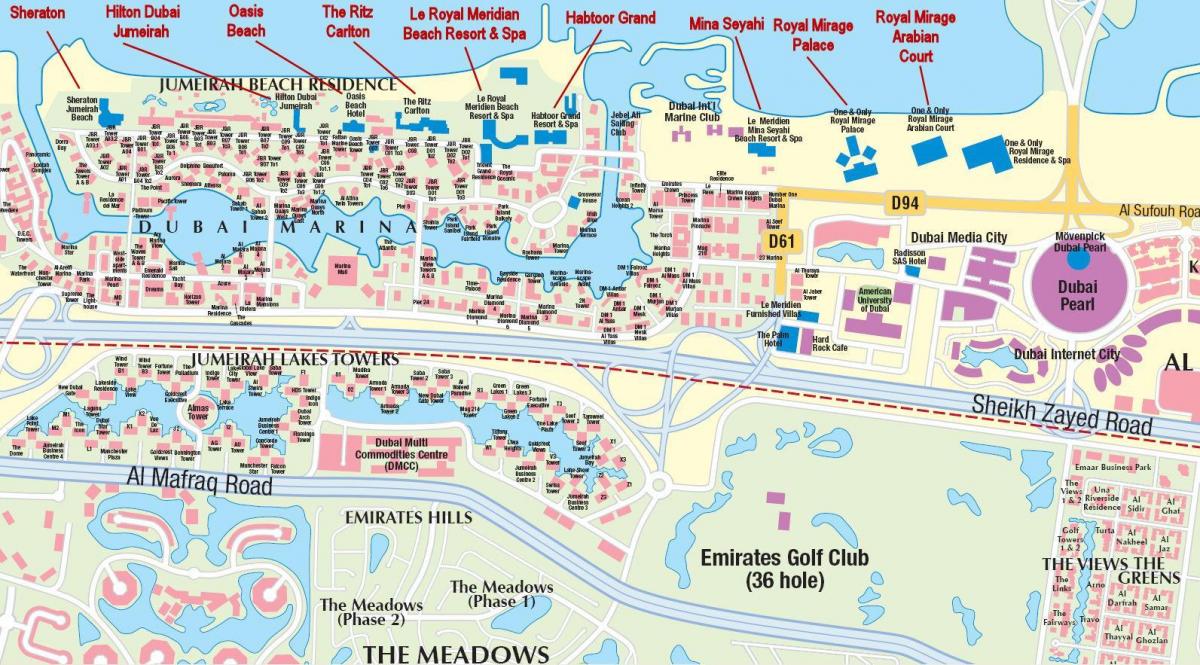 mapa ng Jumeirah beach