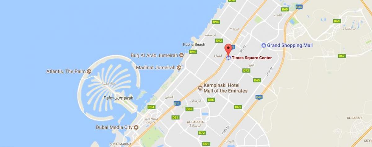 mapa ng Times Square sa Sentro ng Dubai