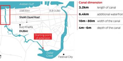 Mapa ng Dubai kanal
