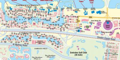 Dubai marina mapa na may mga pangalan ng gusali