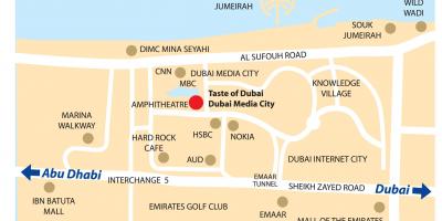 Dubai media city mapa ng lokasyon