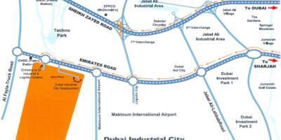 Mapa ng Dubai pang-industriya lungsod