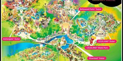 Dubai parke at mga resorts mapa ng lokasyon