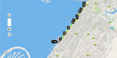 Jumeirah beach pagpapatakbo ng track sa mapa