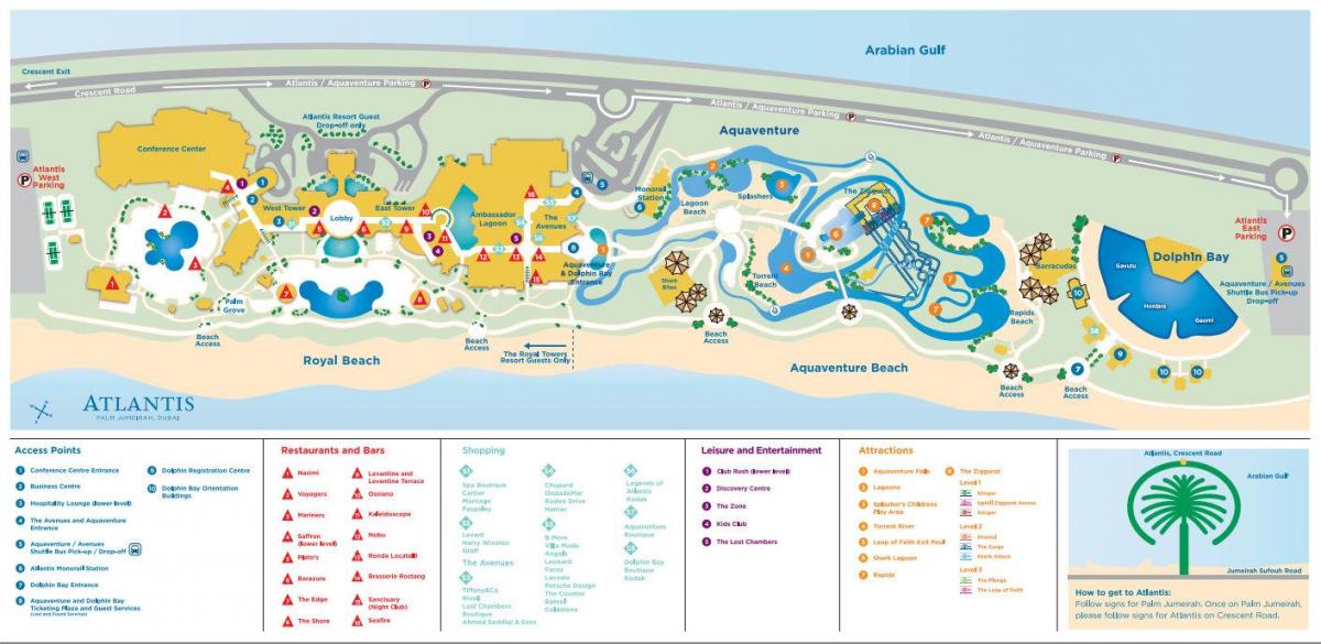 mapa ng Atlantis Dubai