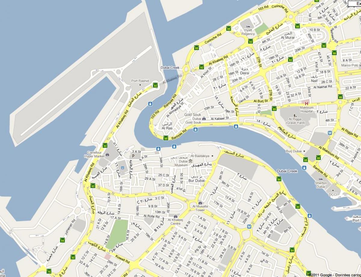 mapa ng Bur Dubai