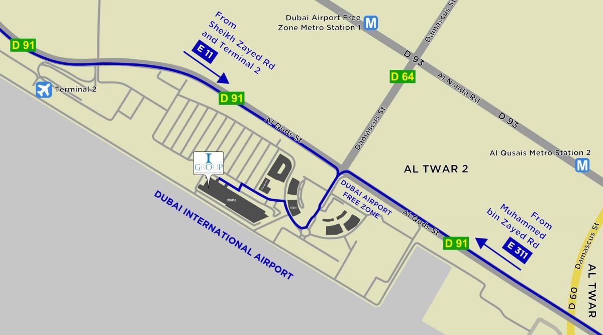 mapa ng Dubai airport libreng zone
