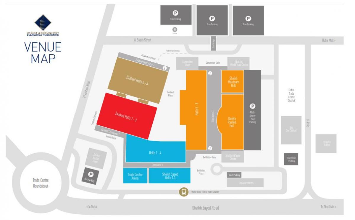 mapa ng Dubai mall parking