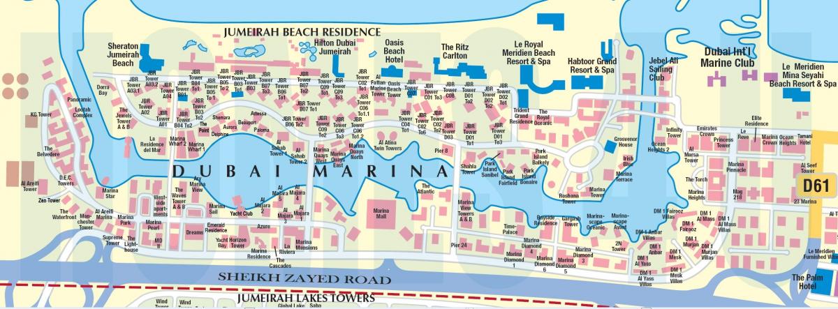 Dubai marina walk mapa ng lokasyon