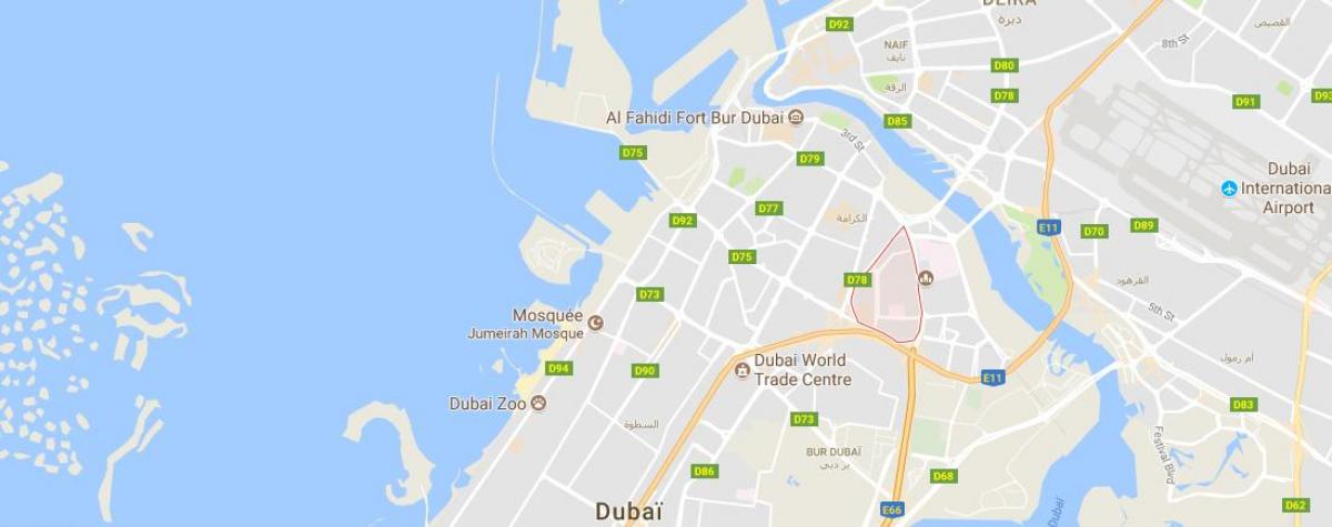 mapa ng Oud Metha Dubai