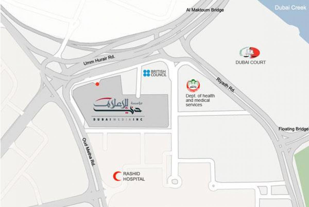 rashid hospital sa Dubai mapa ng lokasyon