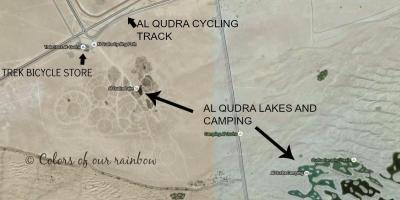 Al Qudra Lake mapa ng lokasyon